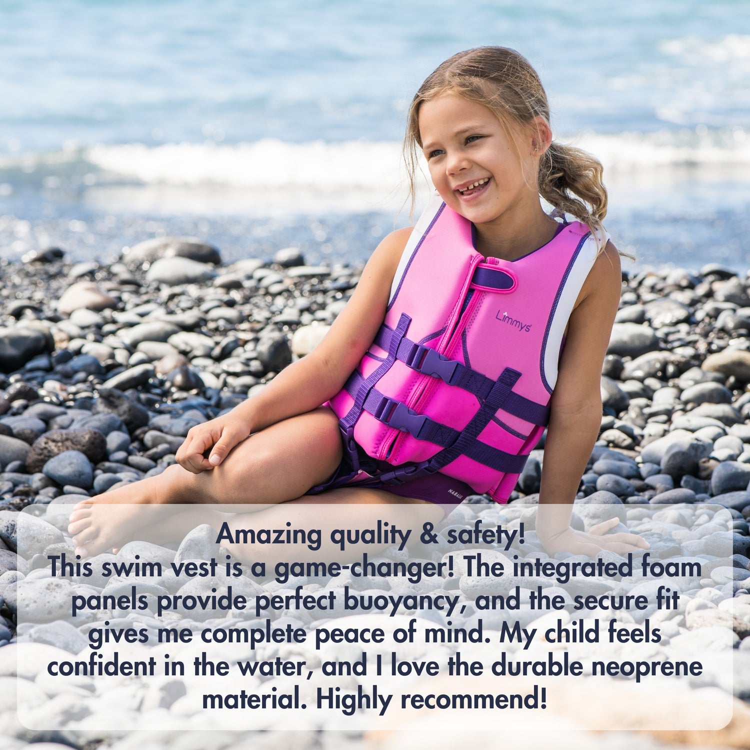 Premium Neoprene Swim Vest - Berry Pink