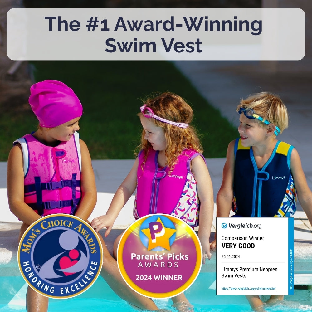 Premium Neoprene Swim Vest - Pink Windmill