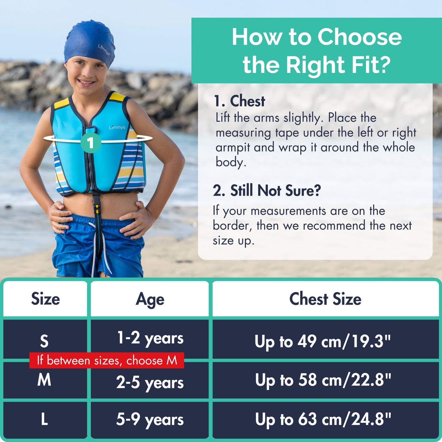 Premium Neoprene Swim Vest - Azure Blue