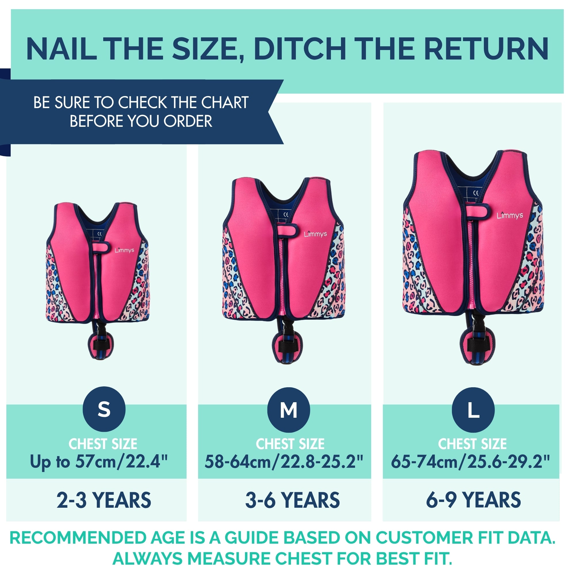 Premium Neoprene Swim Vest - Pink Leopard