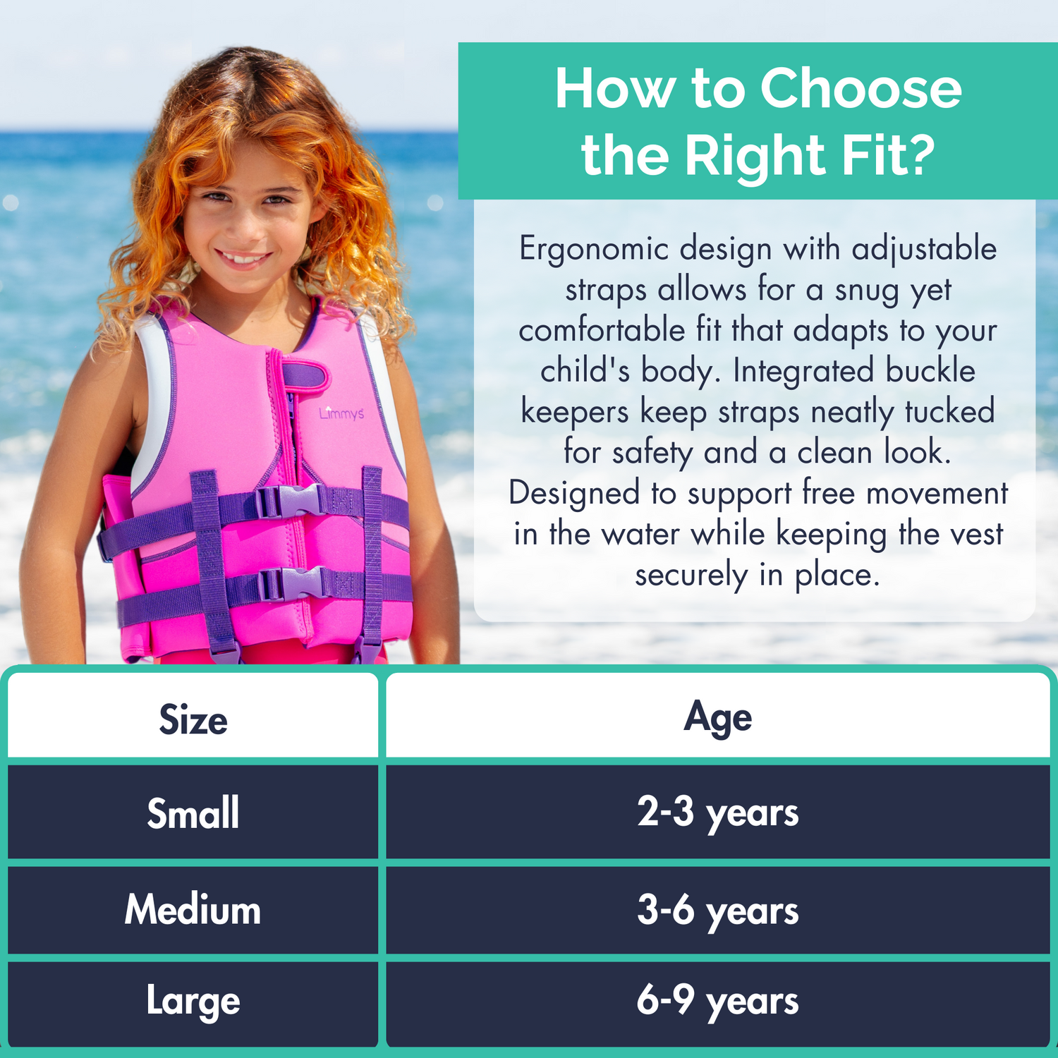 Premium Neoprene Swim Vest - Berry Pink