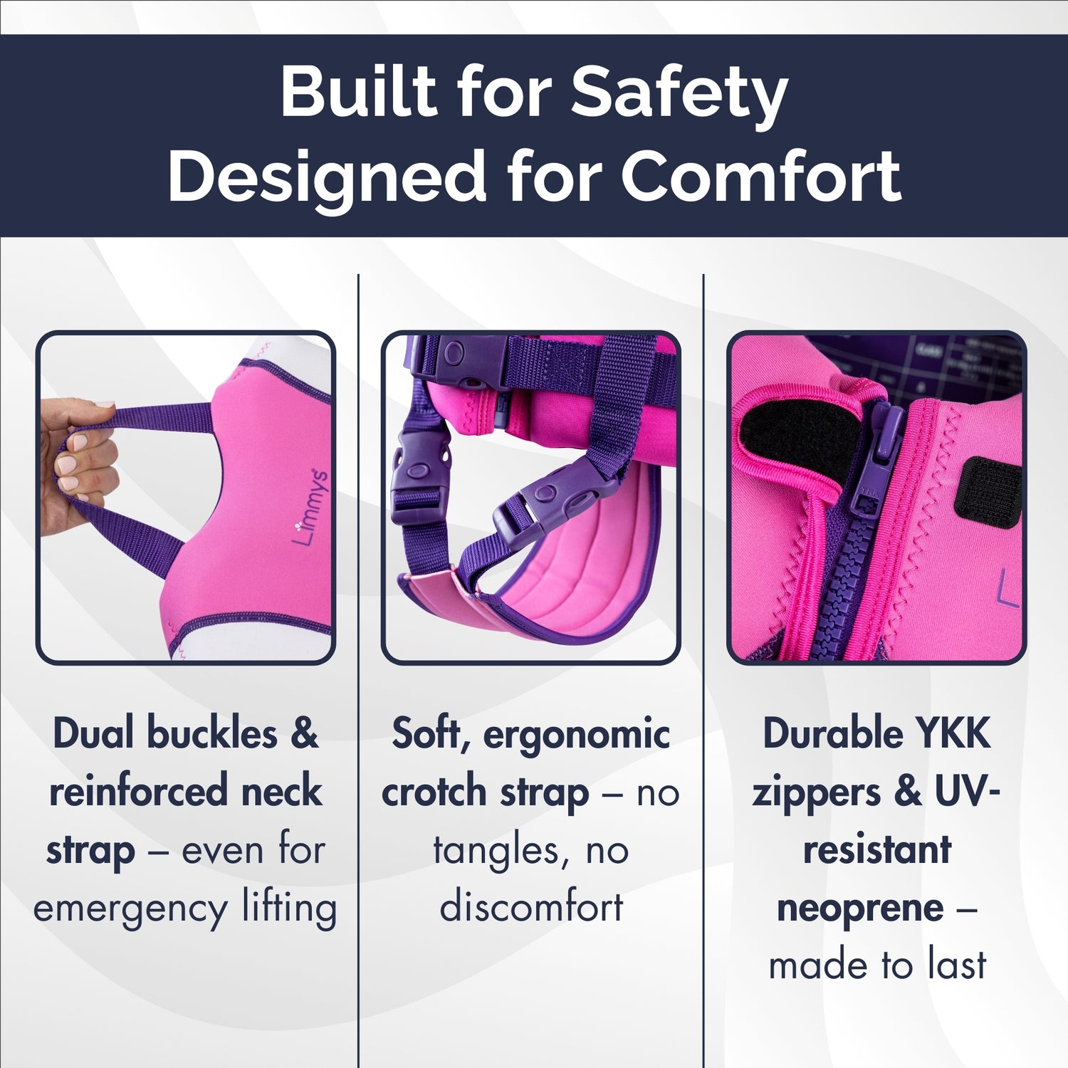 Premium Neoprene Swim Vest - Berry Pink