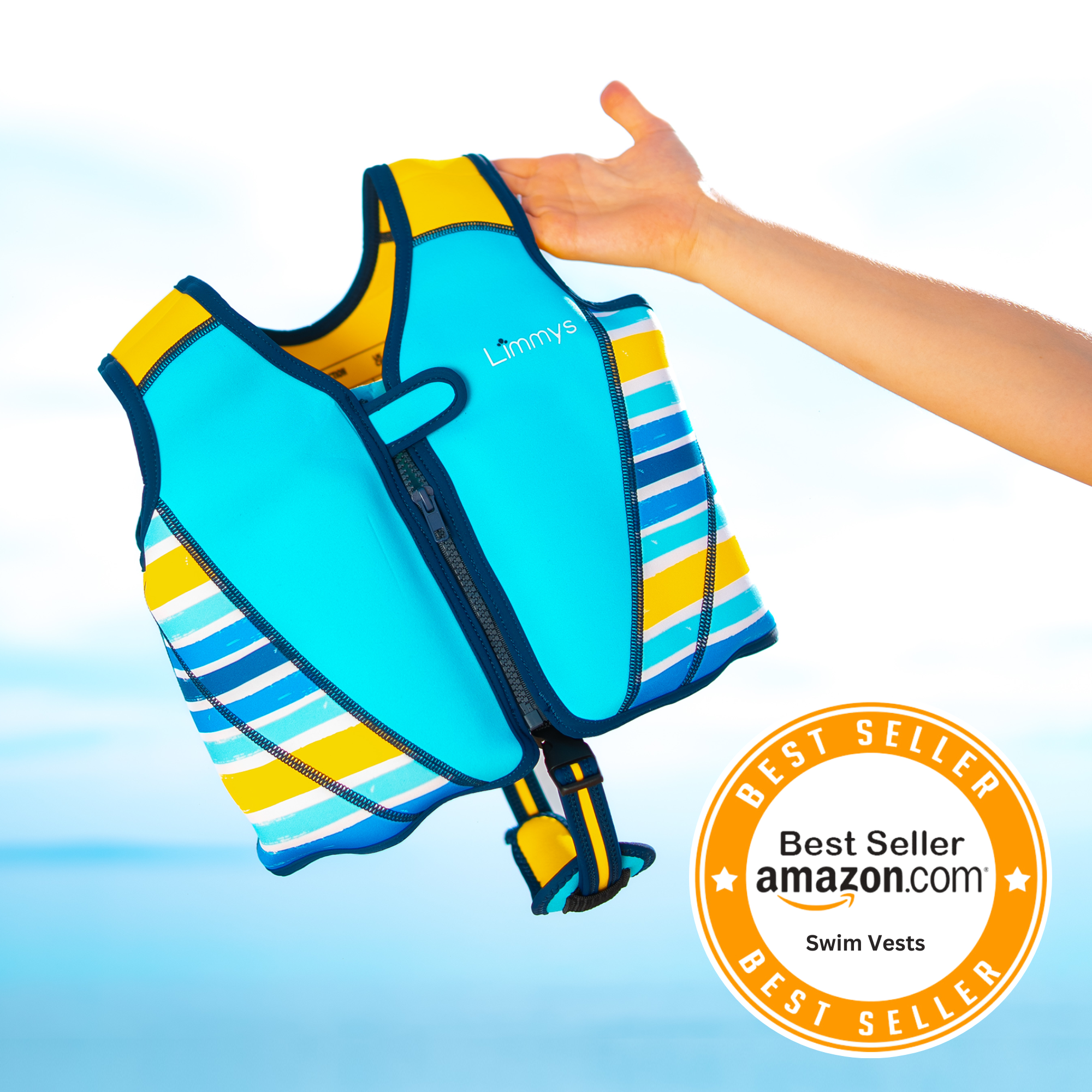 Premium Neoprene Swim Vest - Azure Blue