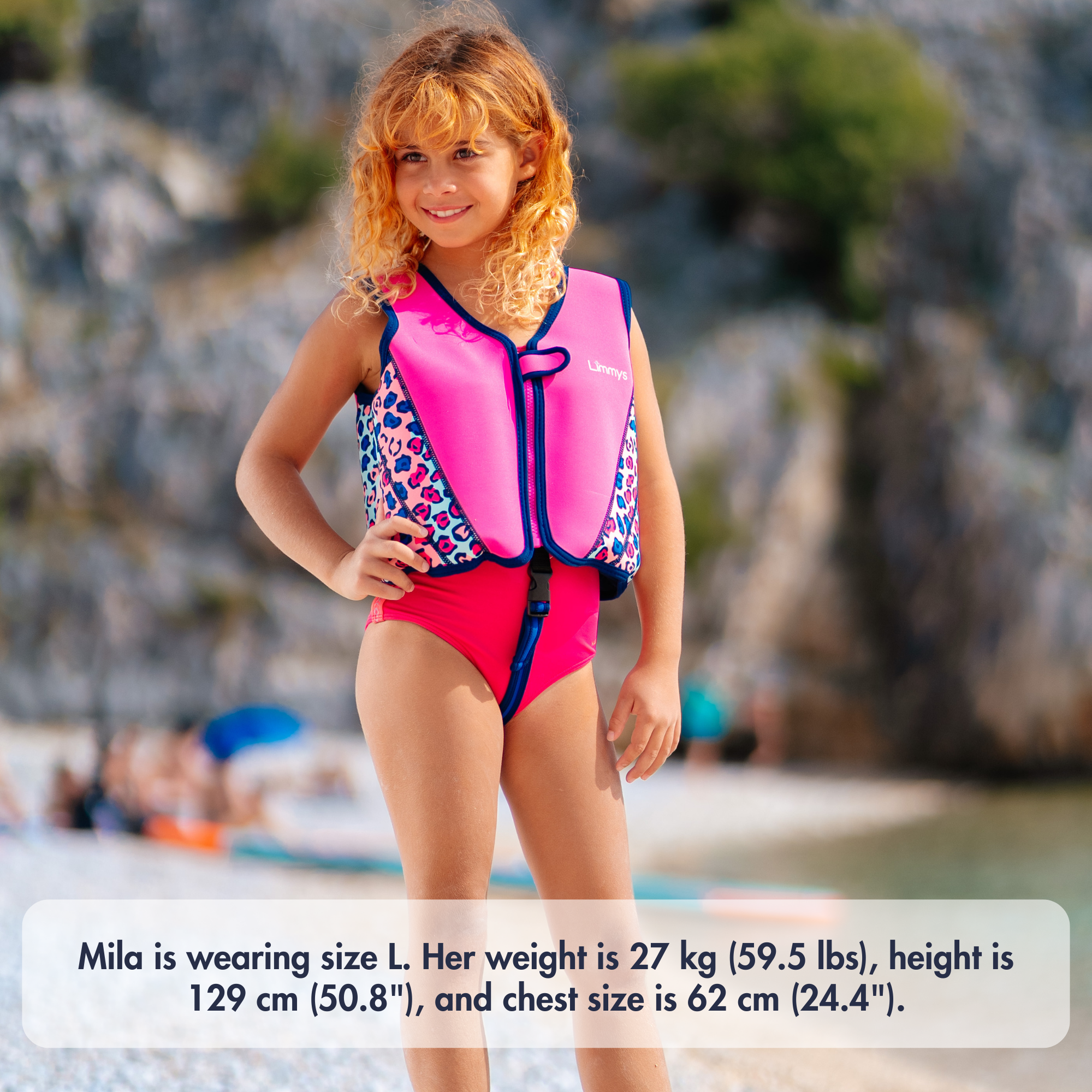 Premium Neoprene Swim Vest - Pink Blossom
