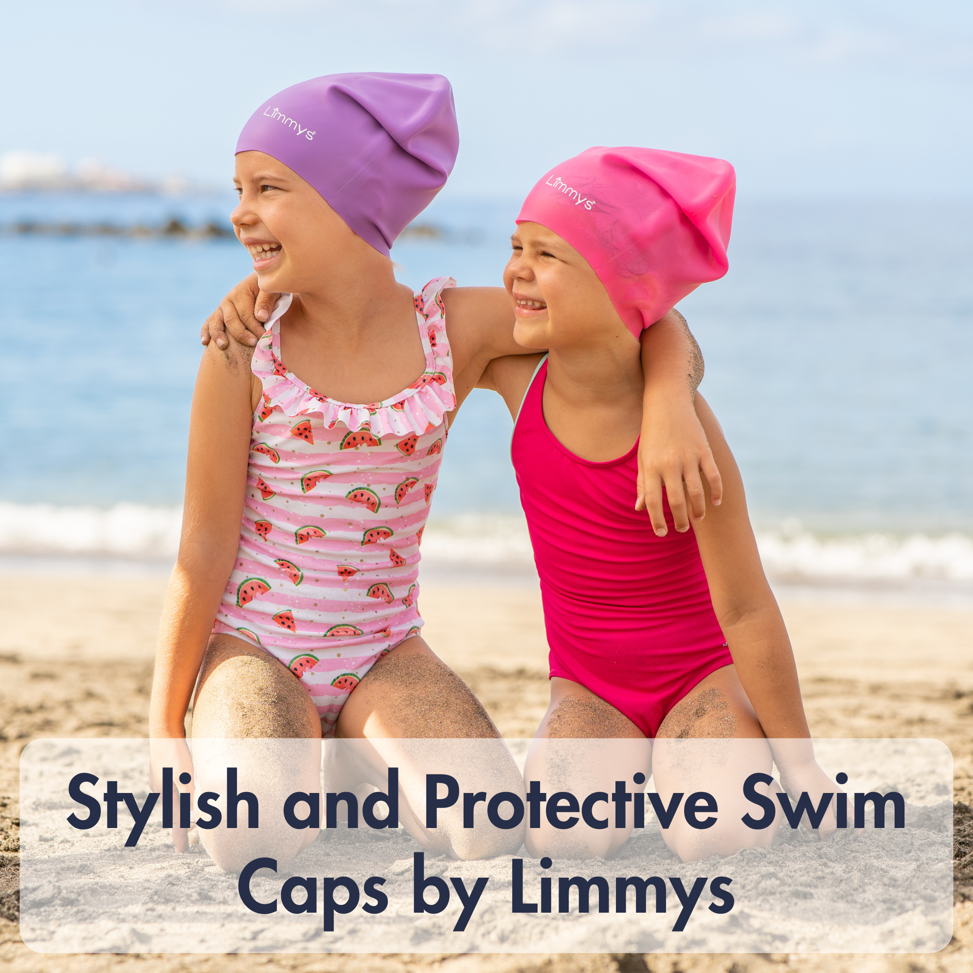 Premium Kids Long Hair Swim Caps