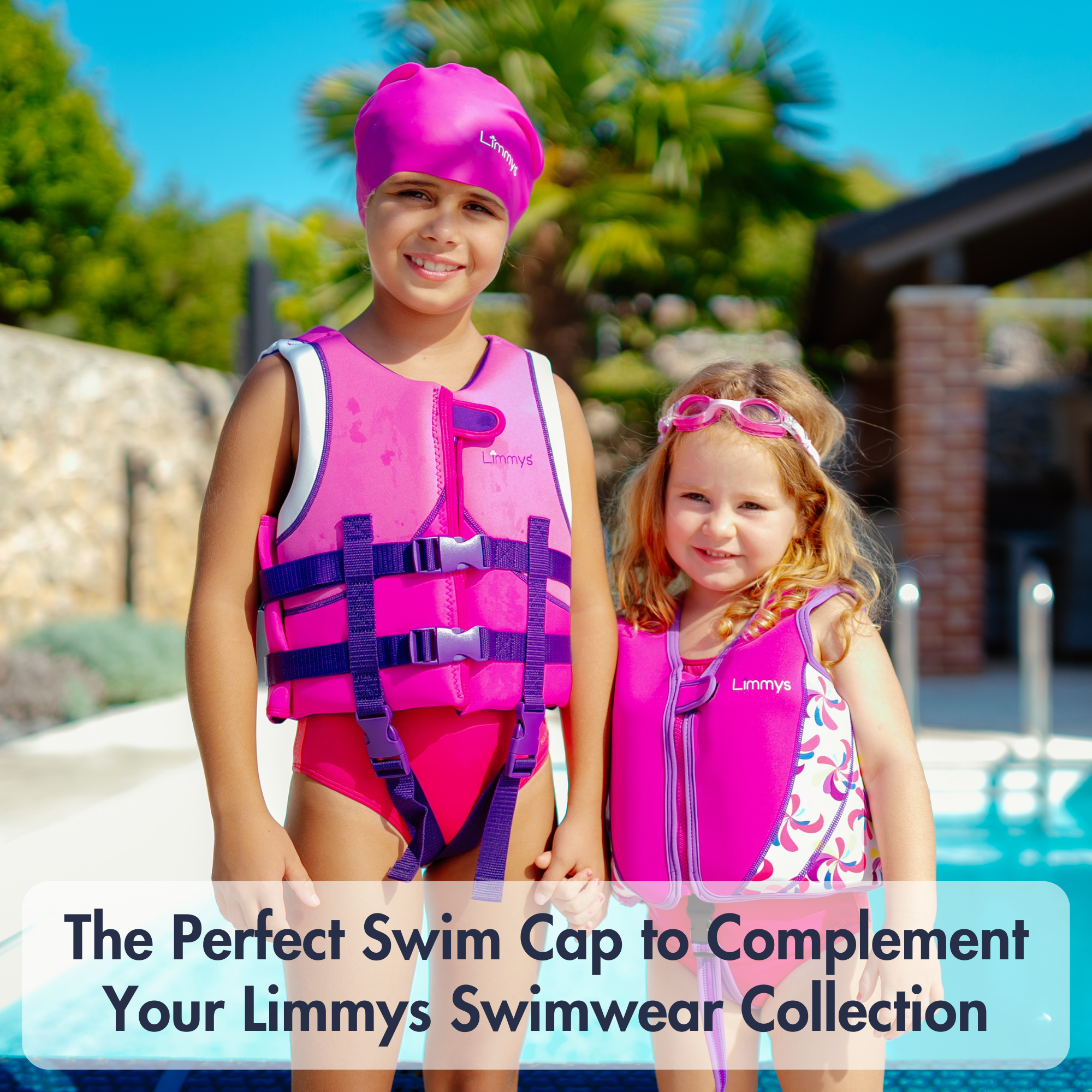 Premium Kids Long Hair Swim Caps