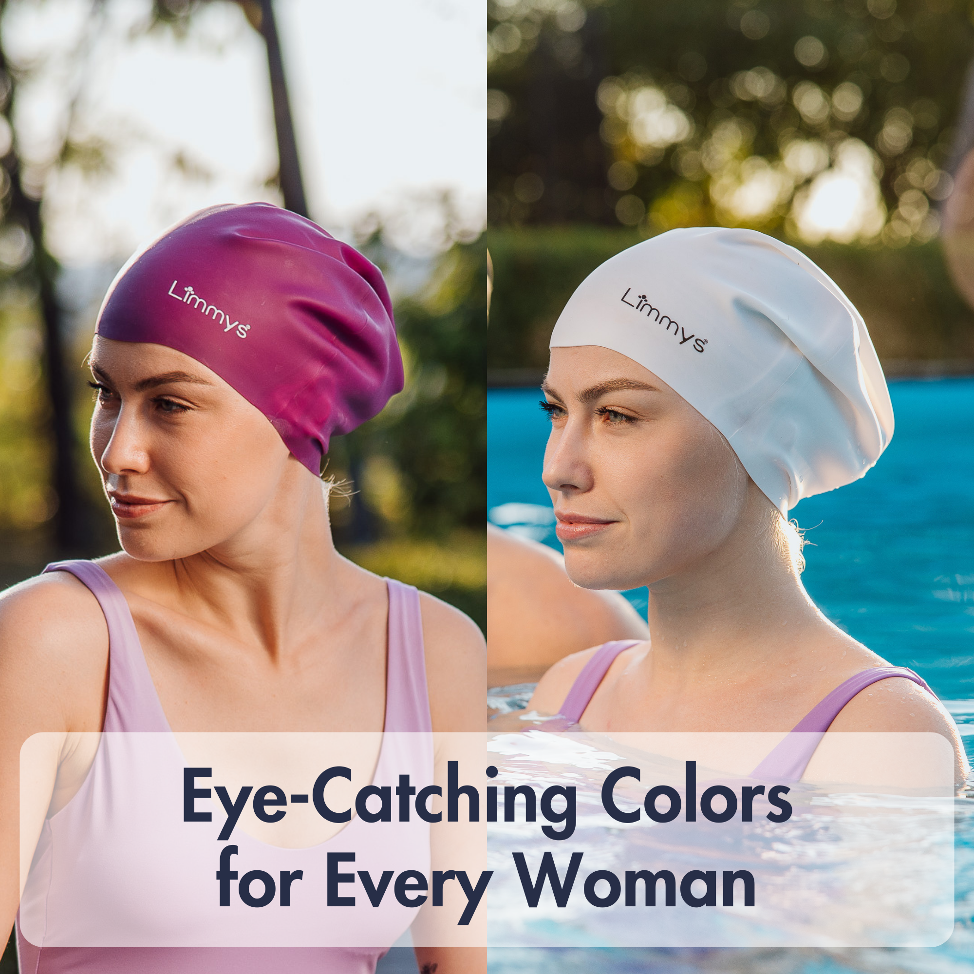 Premium Long Hair Swim Caps for Women