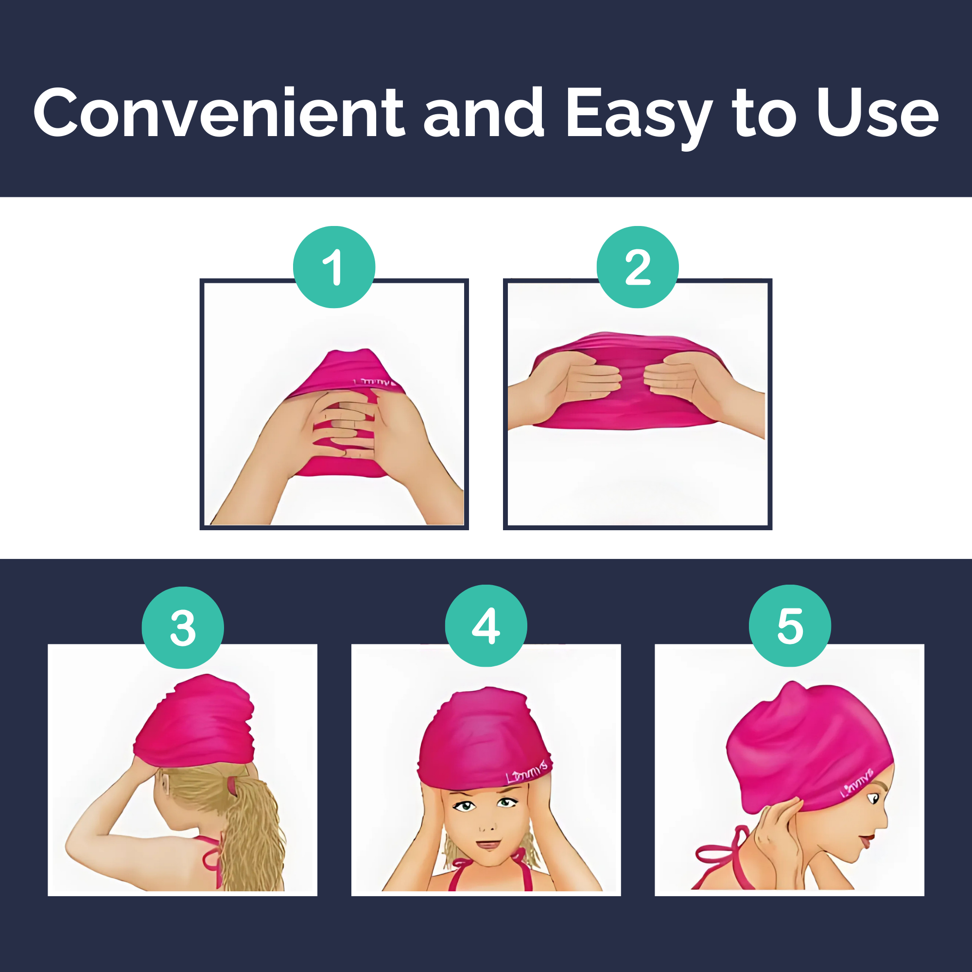 Premium Long Hair Swim Caps for Women
