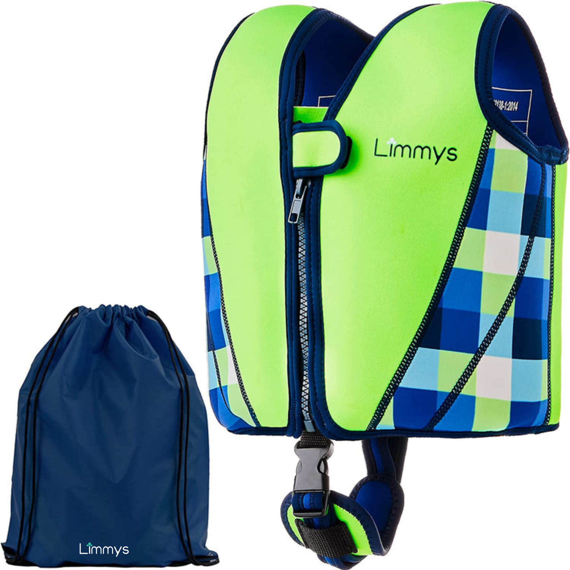 Premium Neoprene Swim Vest - Neon Green