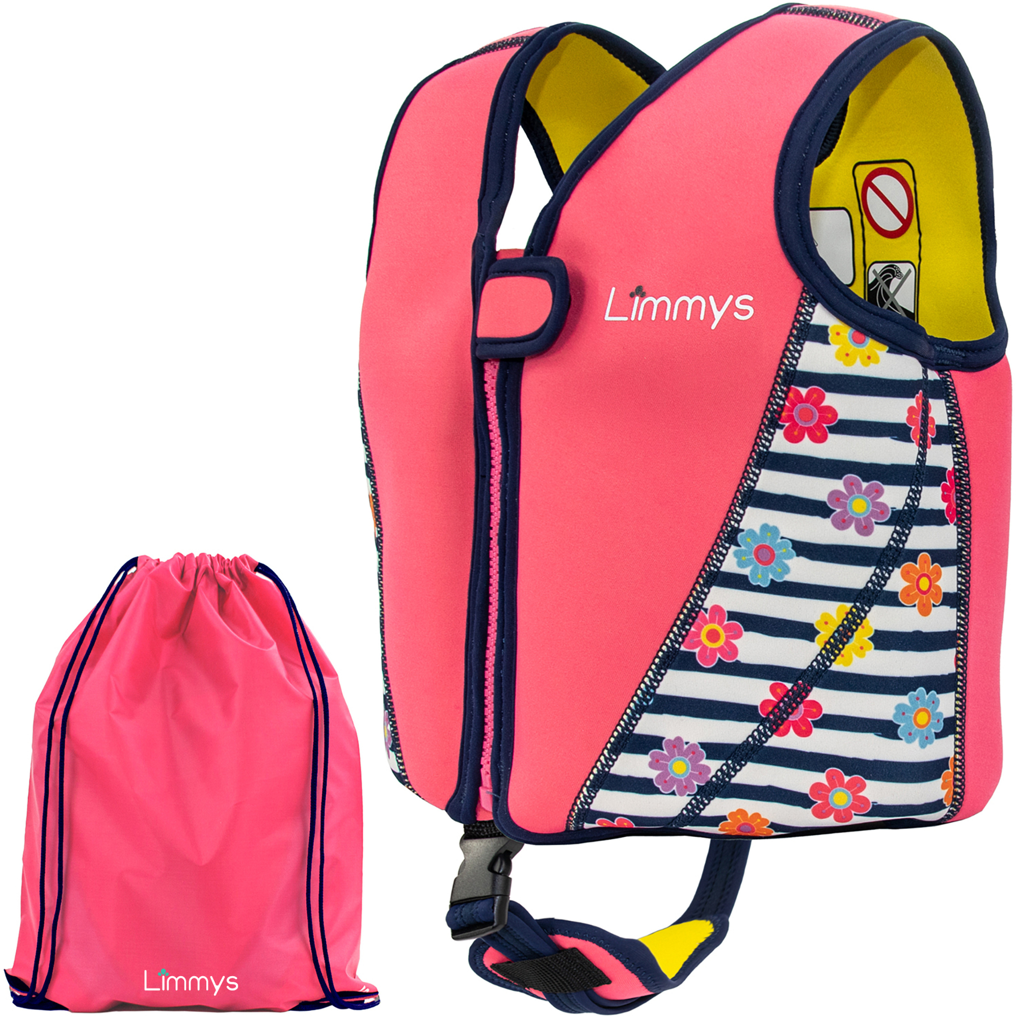 Premium Neoprene Swim Vest - Pink Blossom