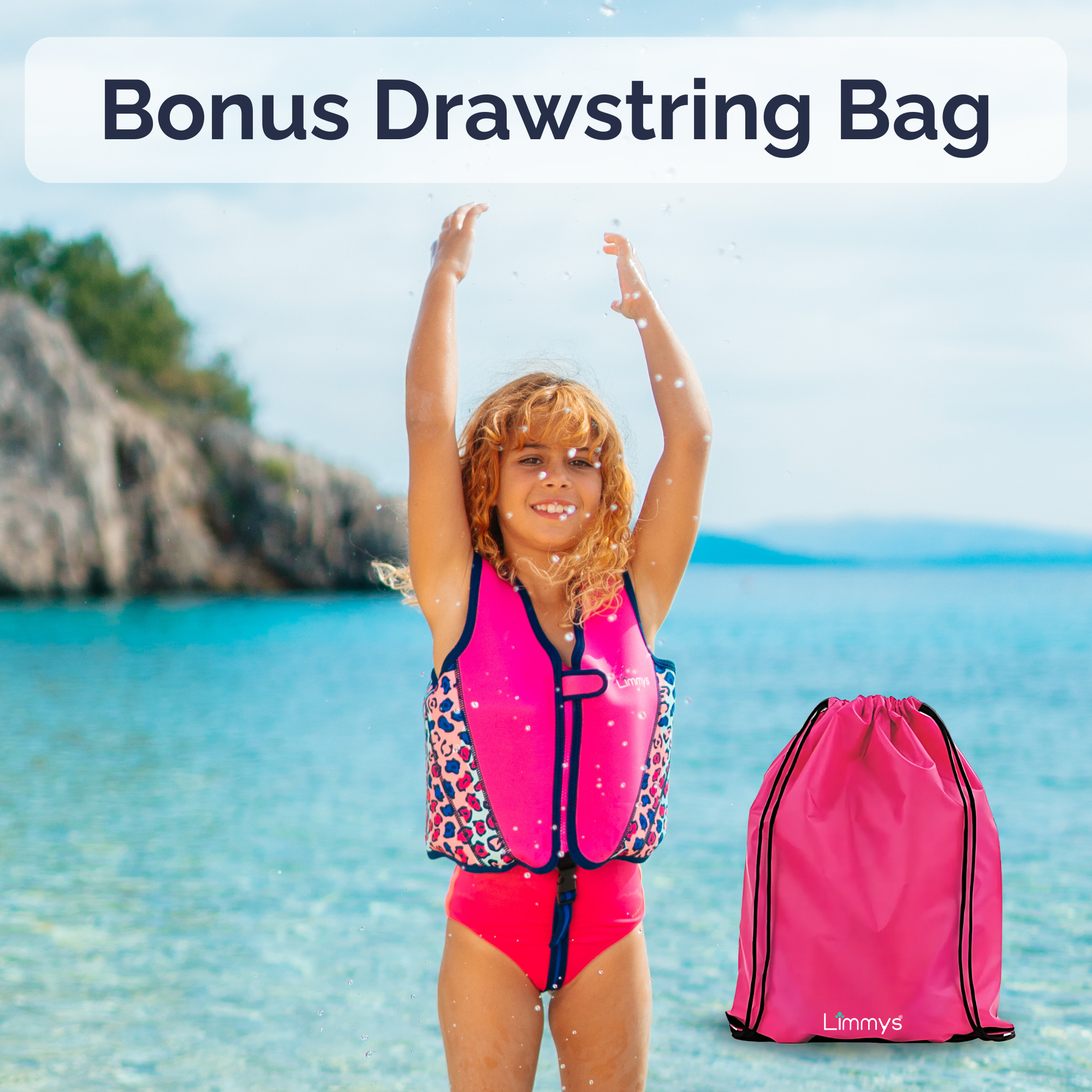 Premium Neoprene Swim Vest - Pink Leopard