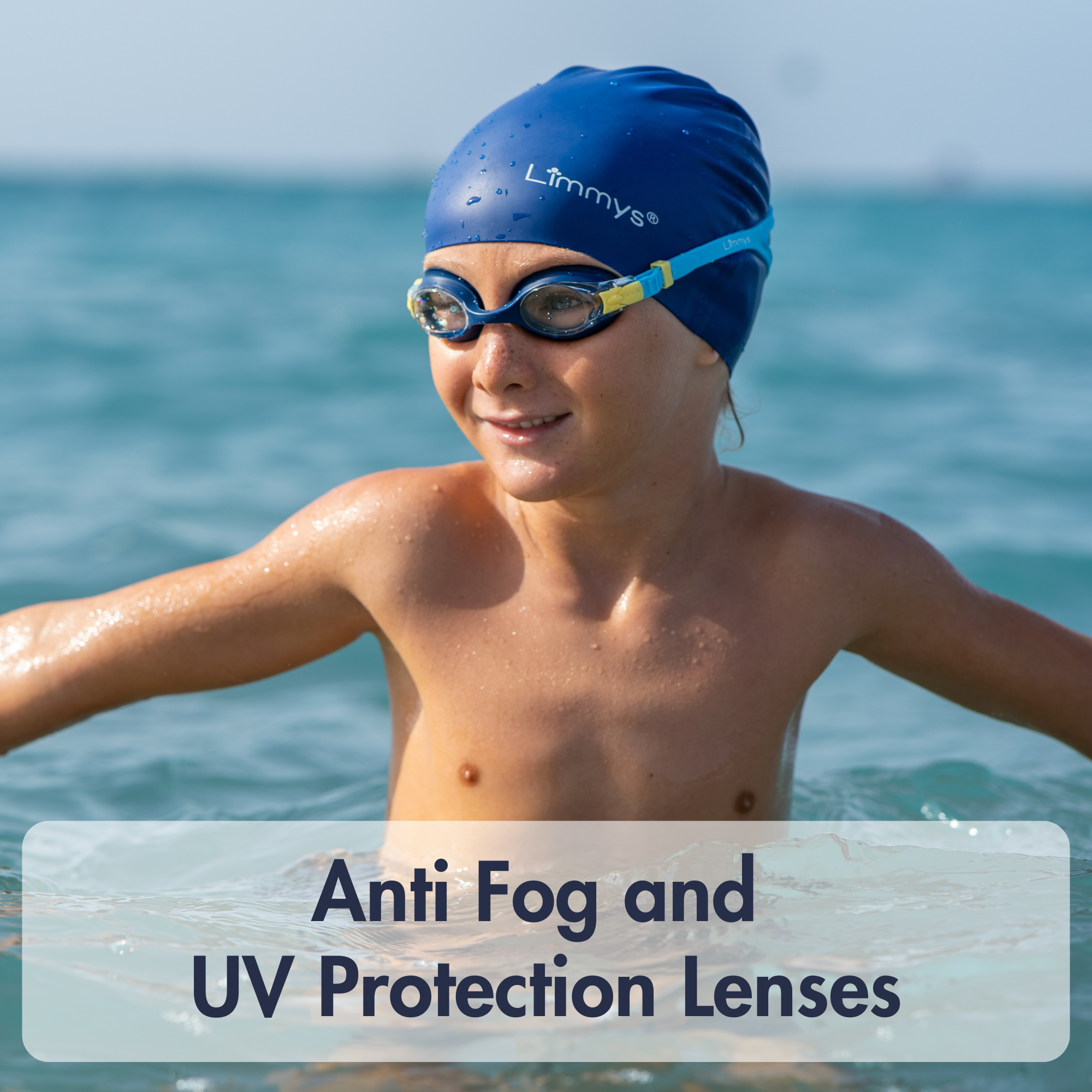 Premium Kids Swim Goggles - Blue