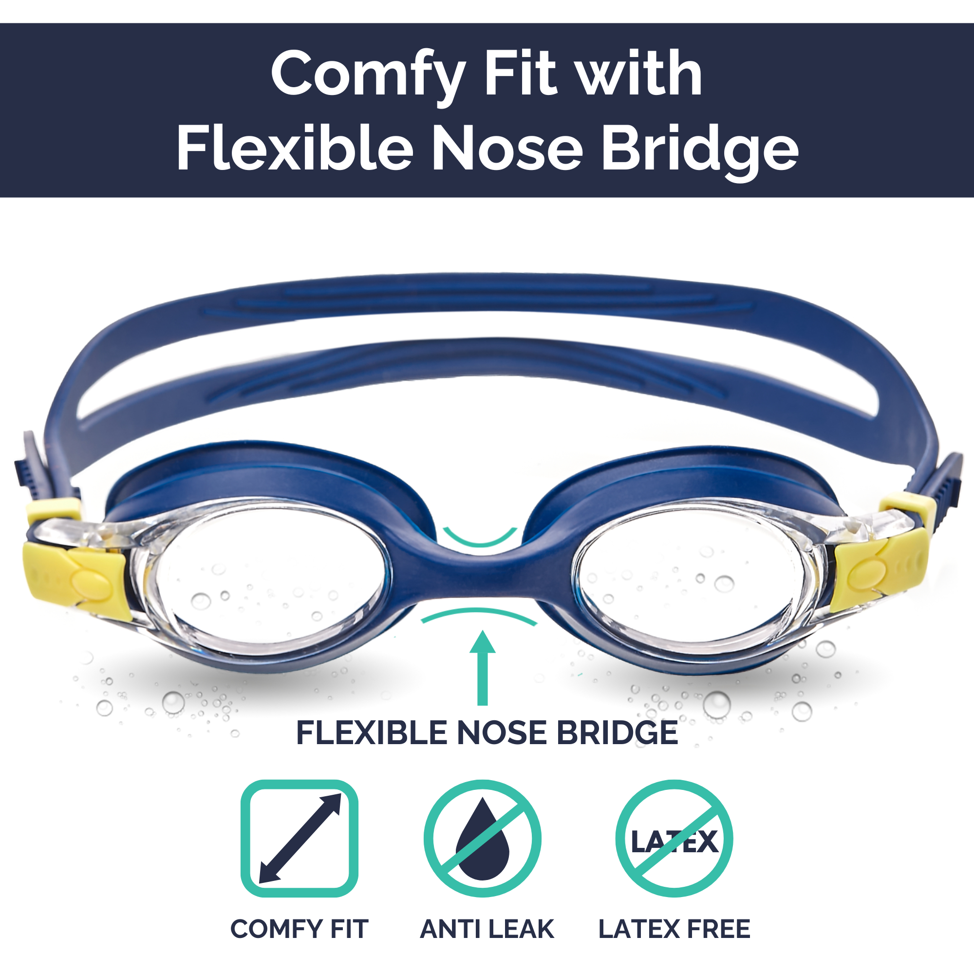 Premium Kids Swim Goggles - Blue