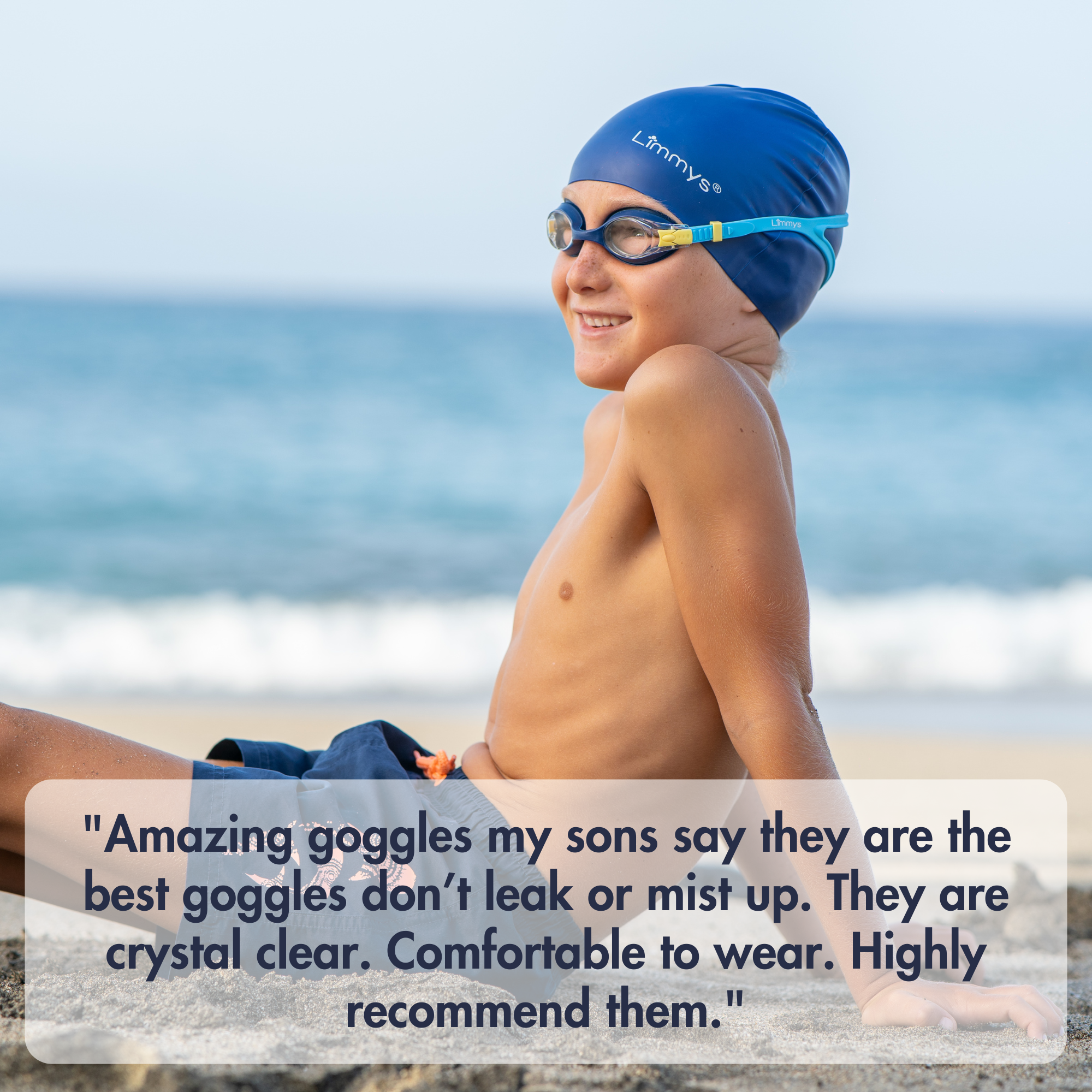 Premium Kids Swim Goggles - Blue