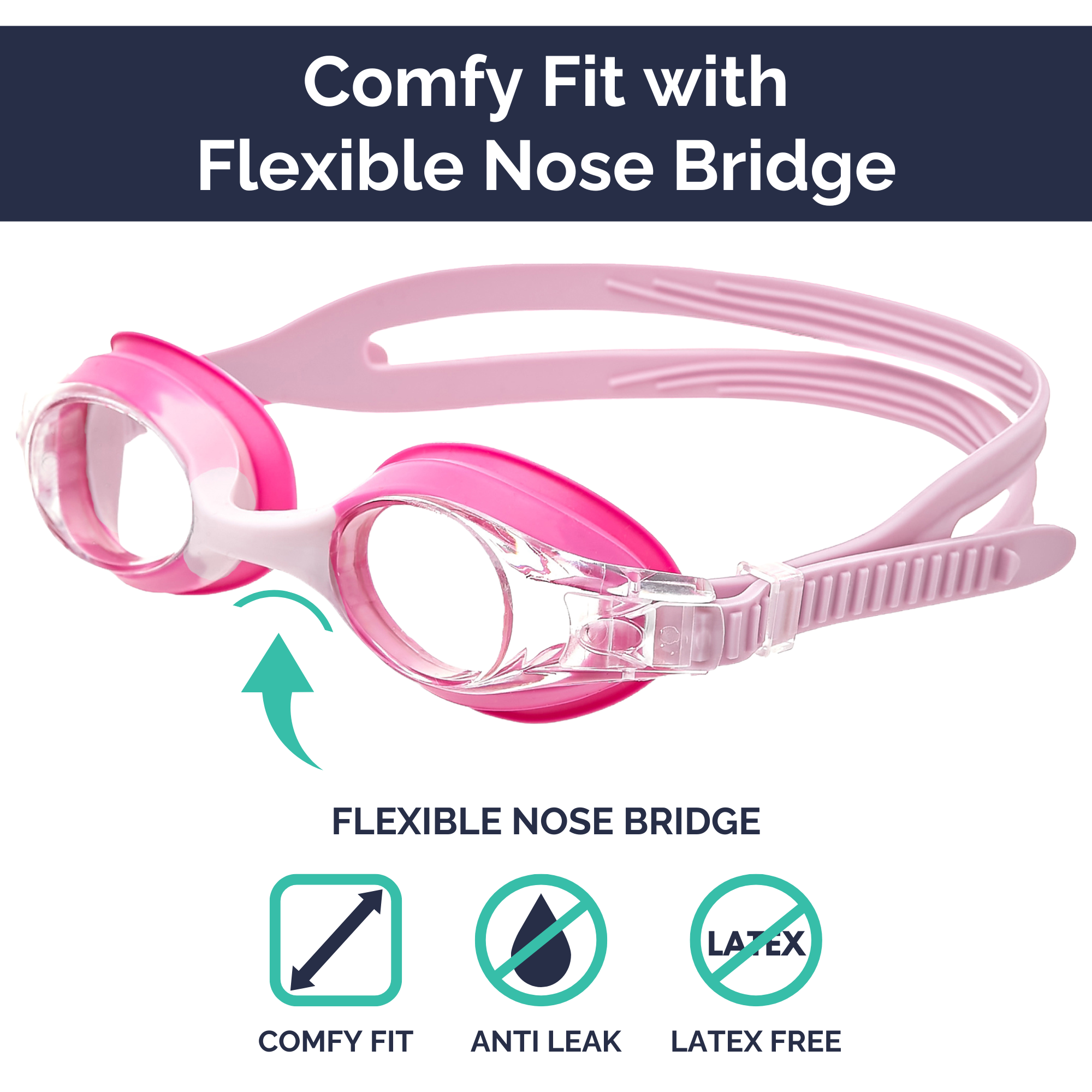 Premium Kids Swim Goggles - Pink
