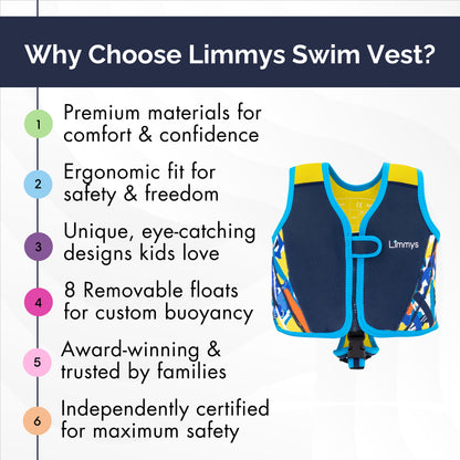 Premium Neoprene Swim Vest - Navy Blue