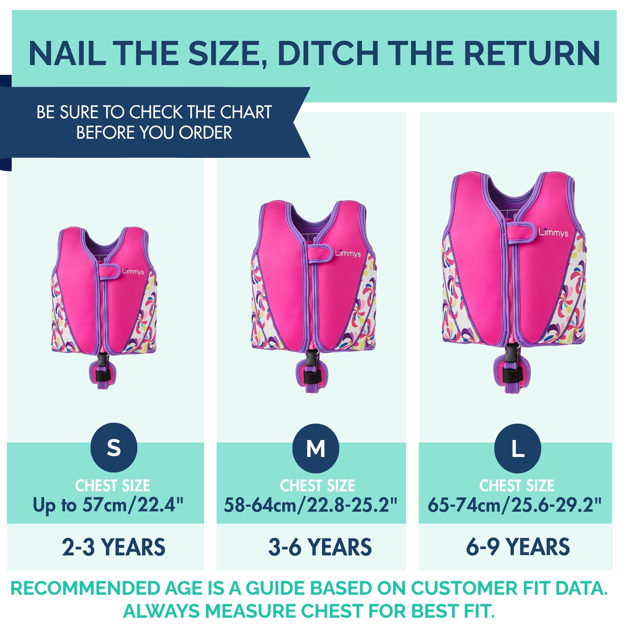 Premium Neoprene Swim Vest - Pink Windmill