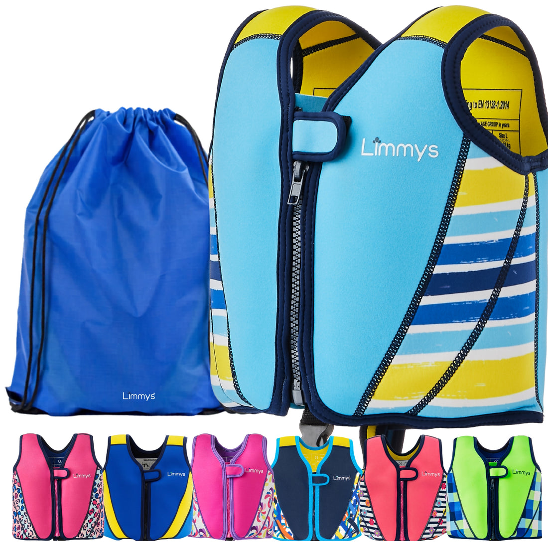 Premium Neoprene Swim Vest - Azure Blue