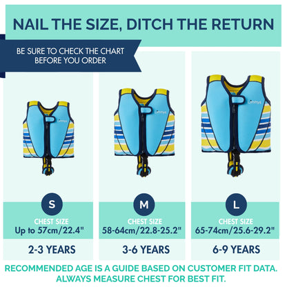 Premium Neoprene Swim Vest - Azure Blue