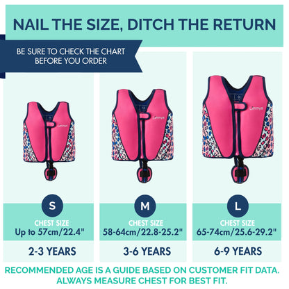 Premium Neoprene Swim Vest - Pink Leopard