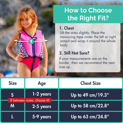Premium Neoprene Swim Vest - Pink Leopard