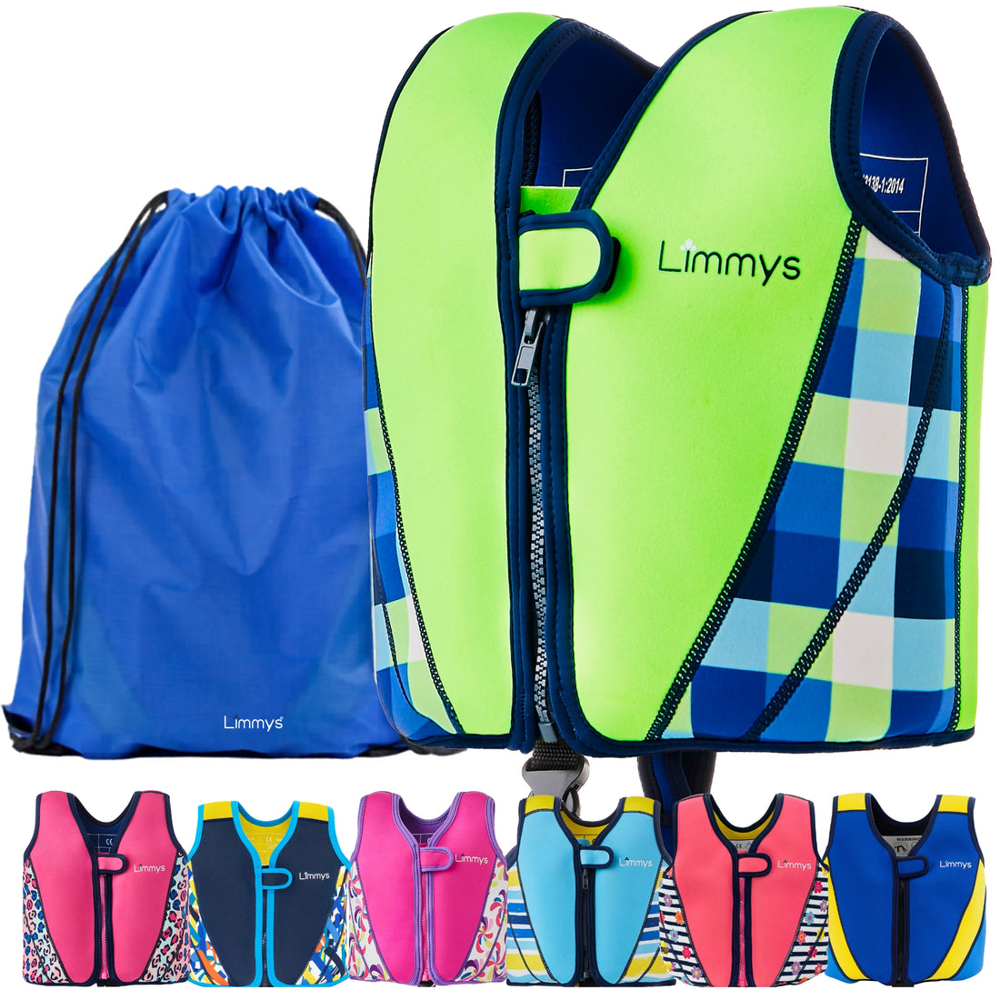 Premium Neoprene Swim Vest - Neon Green