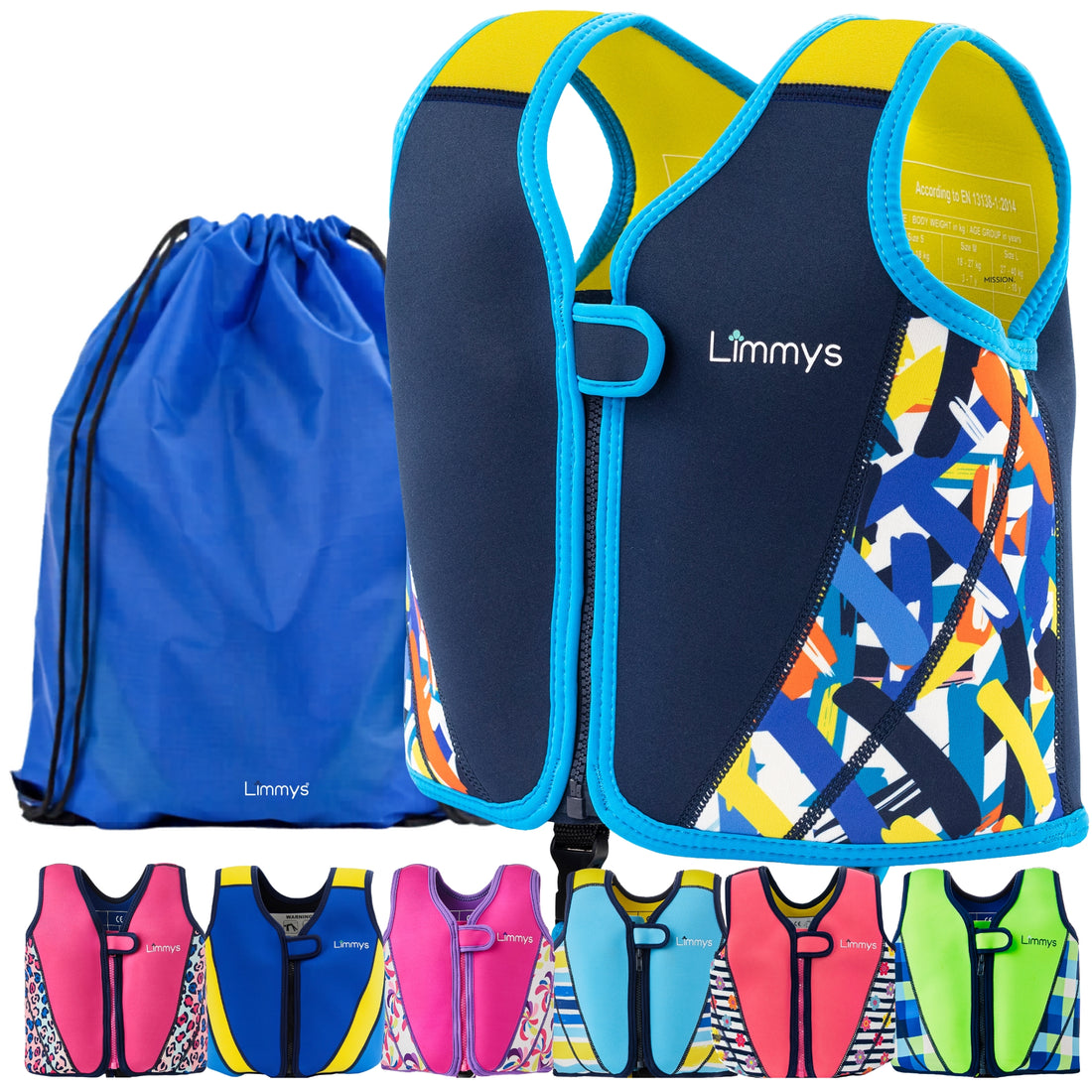 Premium Neoprene Swim Vest - Navy Blue