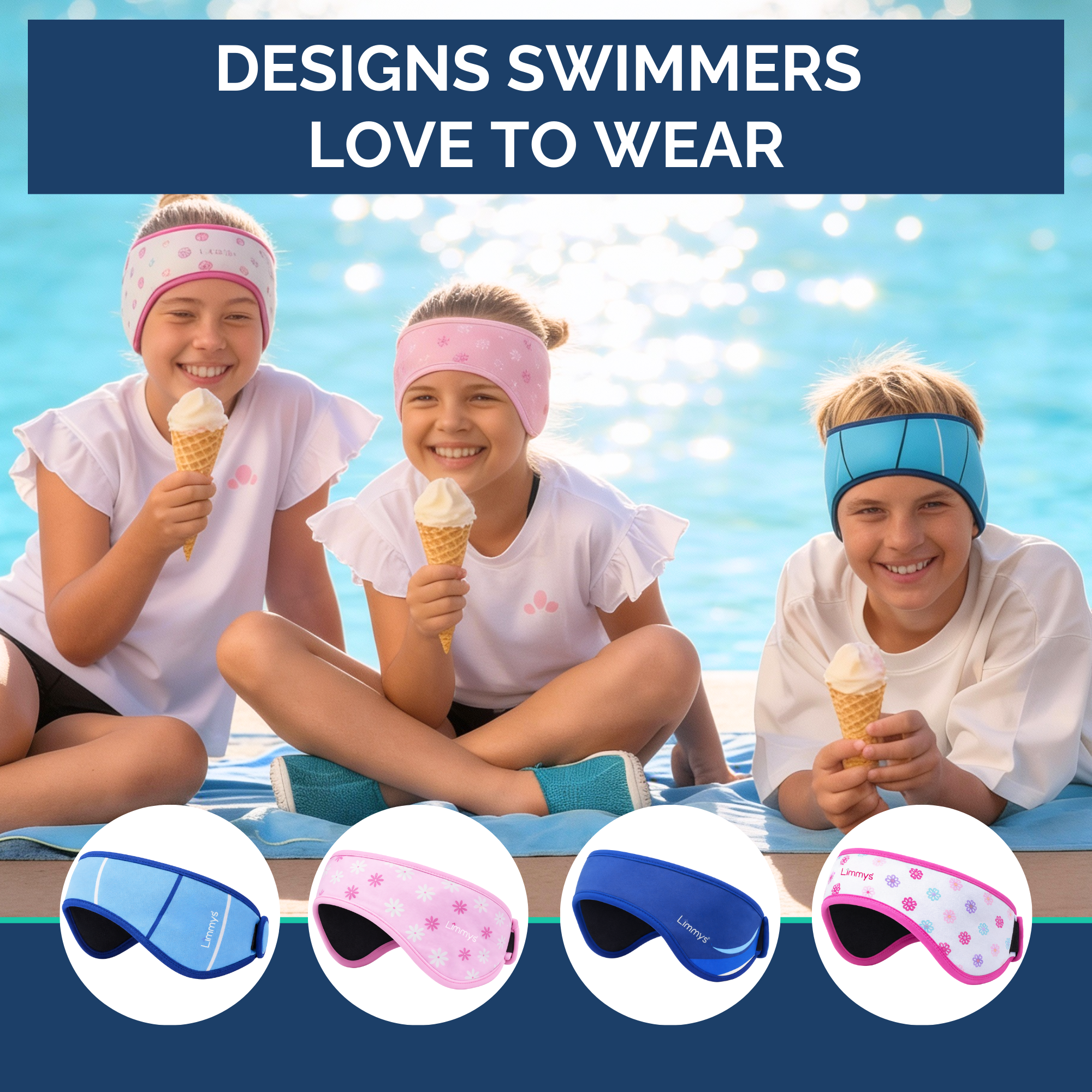 Limmys Swimming Headband For Kids And Adults