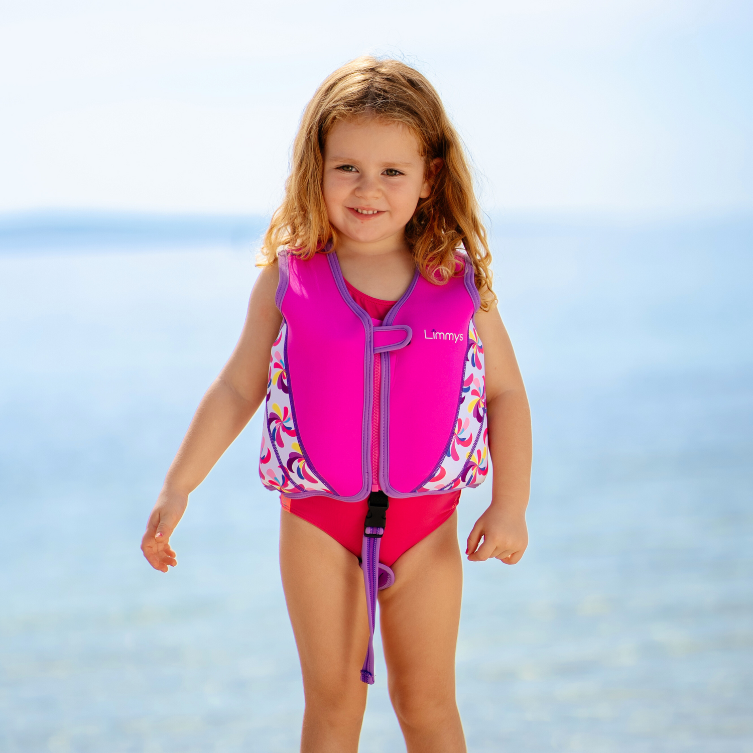 Premium Neoprene Swim Vest Pink Windmill